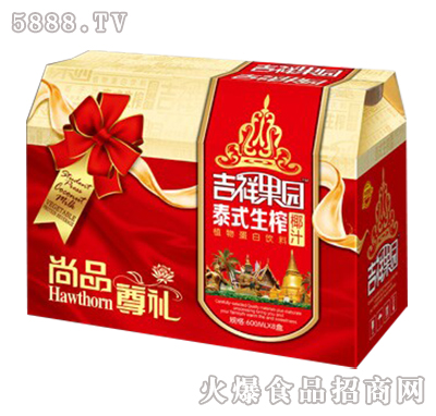 吉祥果園泰式生榨椰子汁植物蛋白飲料禮箱