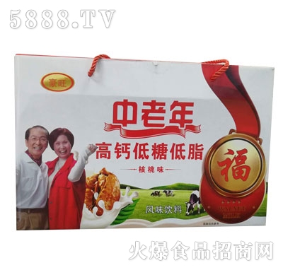 豪旺中老年高鈣低糖低脂核桃味風味飲料