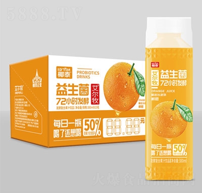 艾爾牧益生菌發(fā)酵復合果汁鮮橙380mlx15瓶