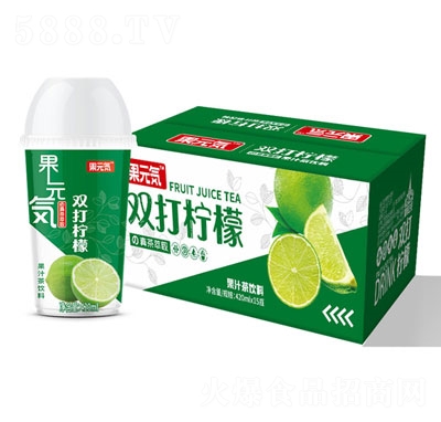 果元気雙打檸檬果汁茶飲料420mlX15