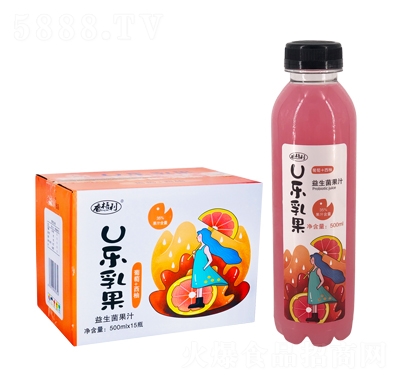香格利U樂乳果益生菌葡萄+西柚味果汁飲料500mlX15瓶