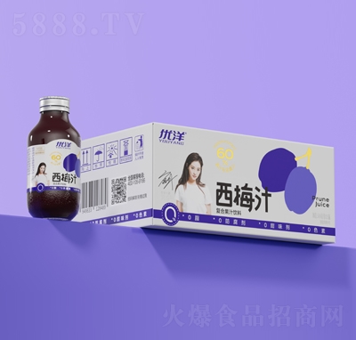 優(yōu)洋西梅汁復合果汁飲料300毫升X15瓶