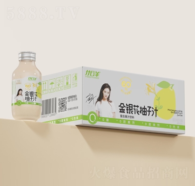 優(yōu)洋金銀花柚子汁復合果汁飲料300毫升X15瓶
