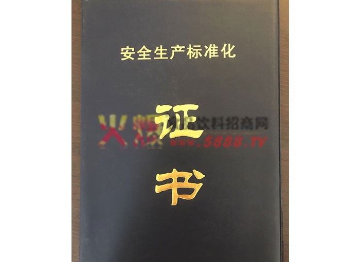安全生產(chǎn)標(biāo)準(zhǔn)化證書