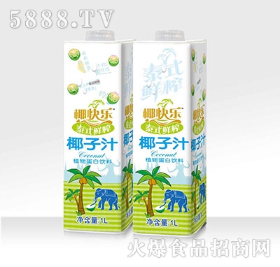 椰快樂泰式鮮榨椰子汁植物蛋白飲料1L