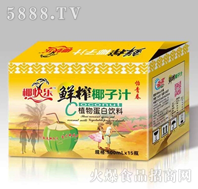 椰快樂怡青春鮮榨椰子汁植物蛋白飲料500MLx15瓶