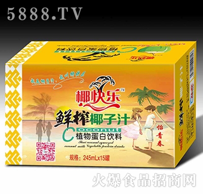 椰快樂怡青春鮮榨椰子汁植物蛋白飲料245mlX15罐