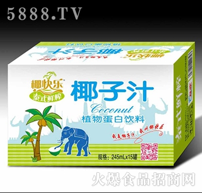 椰快樂泰式鮮榨椰子汁植物蛋白飲料245MLX12瓶