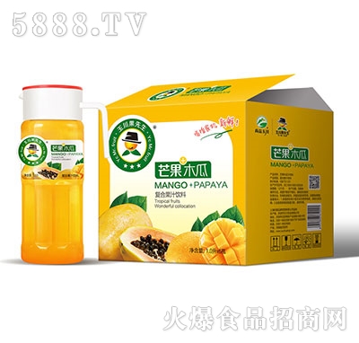 1L×6果先生塑料蓋芒果木瓜汁飲料