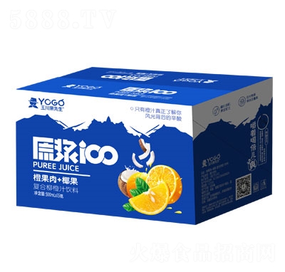 玉川果先生橙果肉+椰果復(fù)合柳橙汁飲料500mlX15