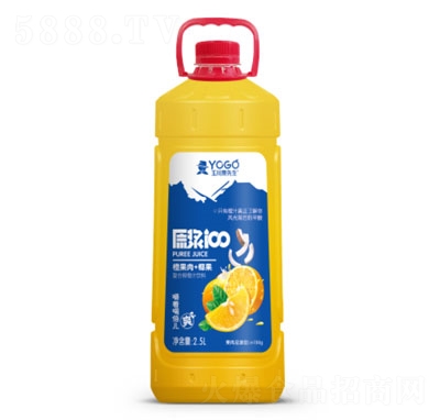 玉川果先生橙果肉+椰果復(fù)合芒果汁飲料2.5L