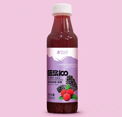 玉川果先生楊梅桑葚+椰果復(fù)合果汁飲料500ml