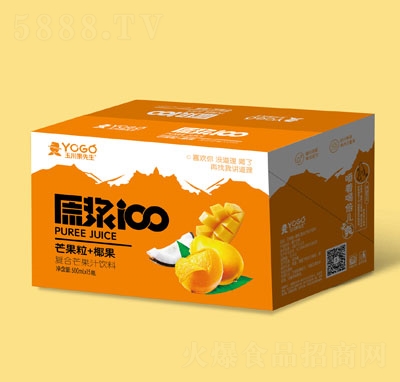 玉川果先生芒果粒+椰果復(fù)合芒果汁飲料500mlX15