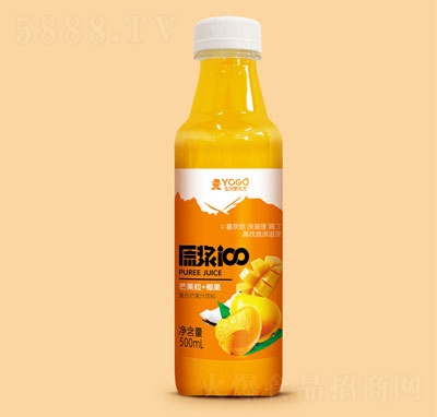 玉川果先生芒果粒+椰果復(fù)合芒果汁飲料500ml