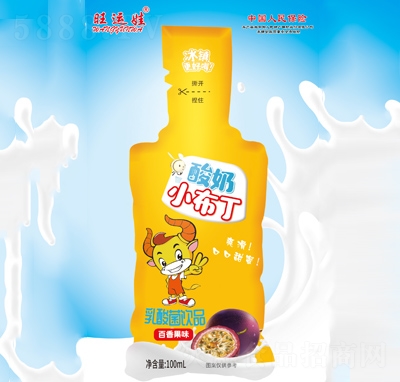旺運娃酸奶小布丁乳酸菌飲品百香果味100ml
