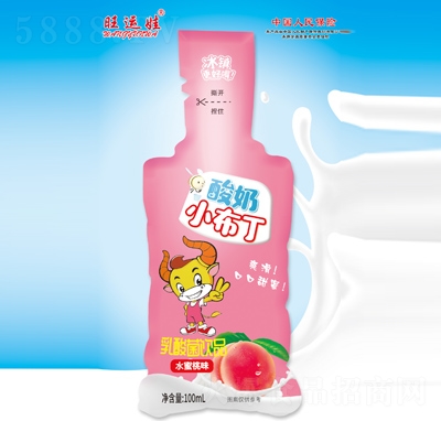旺運娃酸奶小布丁乳酸菌飲品水蜜桃味100ml