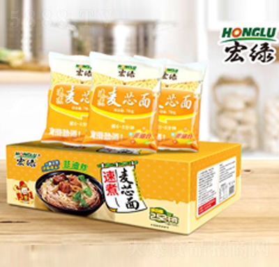宏綠速煮麥芯面70克箱裝非油炸方便速食招商代理