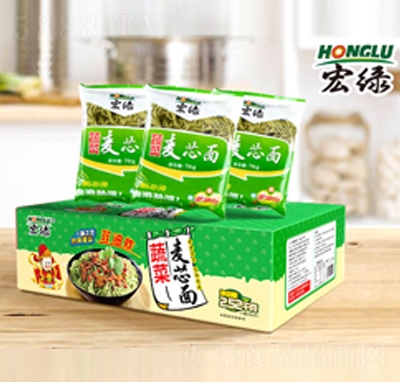 宏綠蔬菜麥芯面70克箱裝非油炸方便速食招商代理
