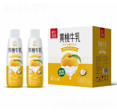 鮮王黃桃牛乳乳酸菌飲品1.25LX6瓶