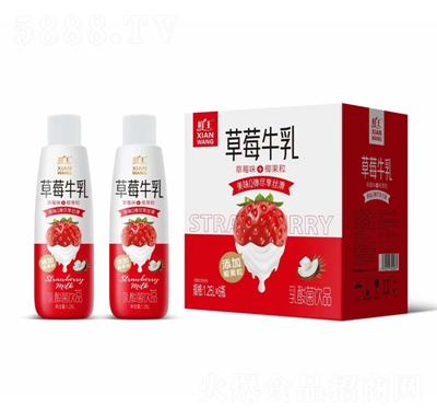 鮮王草莓牛乳乳酸菌飲品1.25LX6瓶