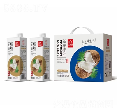 鮮王新榨椰汁果汁飲料1LX6瓶