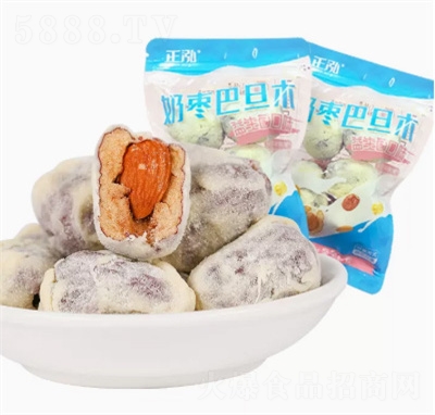 正泓益生菌奶棗巴旦木夾心杏仁新疆大棗堅果休閑零食小吃手抓包