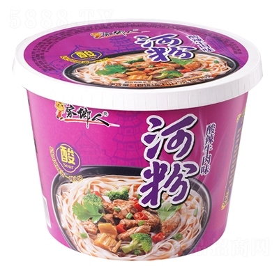 家鄉(xiāng)人酸辣牛肉味河粉桶裝懶人方便速食夜宵
