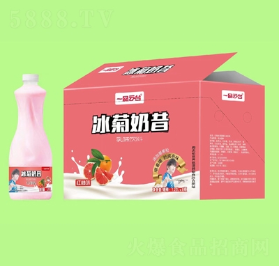 一品云臺冰菊奶昔紅柚味乳味飲料1.22升X8瓶