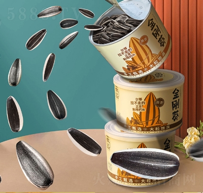 徽記金剛葵瓜子208g罐裝原味葵花籽大顆粒堅果炒貨零食囤貨
