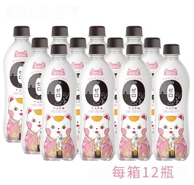 福財(cái)貓白桃味蘇打氣泡水