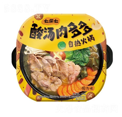七樂(lè)七酸湯肉多多酸湯味自熱火鍋方便速食招商代理批發(fā)