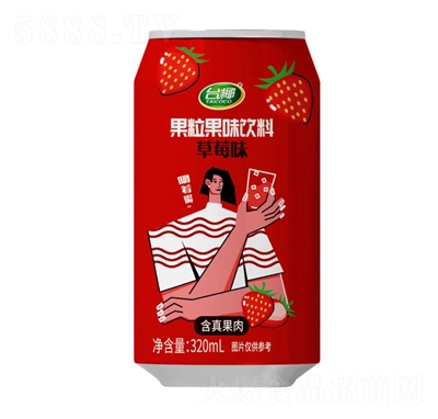 臺椰果粒果味飲料草莓味320ml