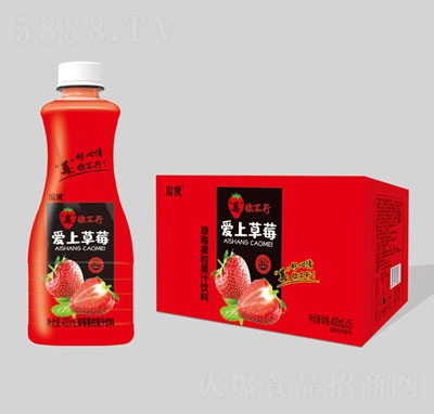 國傲草莓果粒果汁飲料400mlX15