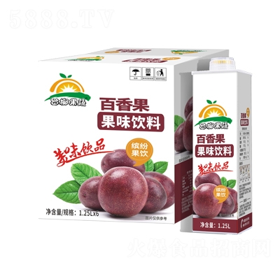 臺椰百香果果味飲料1.25LX6瓶方盒裝