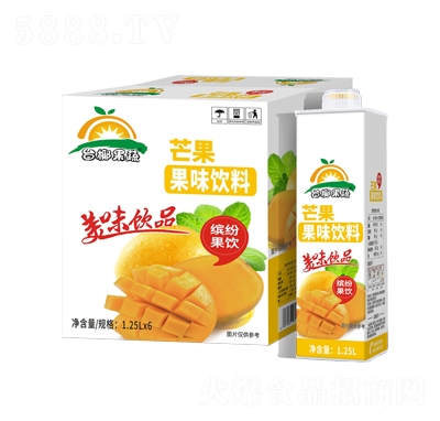 臺椰芒果果味飲料1.25LX6瓶方盒裝