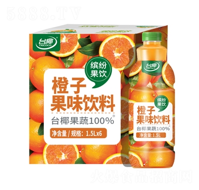 臺椰橙子果味飲料1.5LX6瓶