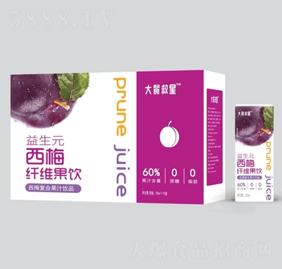 大餐救星益生元西梅纖維果飲西梅復(fù)合果汁飲品250mlX10盒