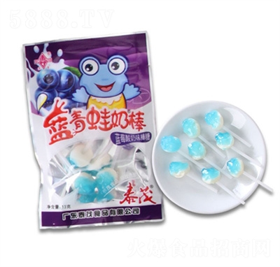 泰茂藍莓味棒棒糖休閑零食糖果