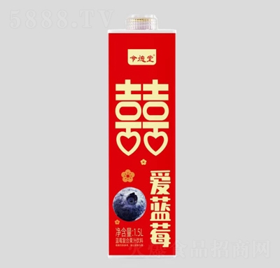 1.5LX6盒令德堂愛藍(lán)莓（雙喜版）復(fù)合果汁飲料