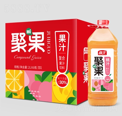 森宇聚果復(fù)合果汁桃汁2L×6