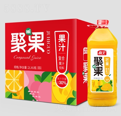 森宇聚果復(fù)合果汁芒果汁2L×6