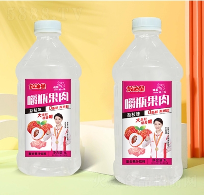 加油星嚼瓶果肉復(fù)合果汁荔枝汁1L