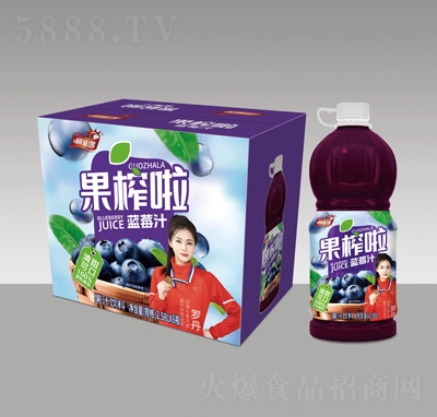 柯菲雪果榨啦藍(lán)莓汁果汁飲料2.58LX6瓶