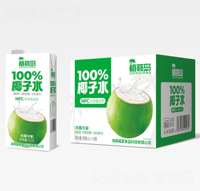 植薈島100%椰子水1LX6瓶招商